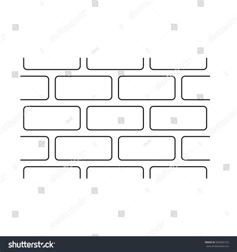 Seamless Brick Wall Pattern Outlined Black Stock Vector Royalty Free 694959193 Shutterstock