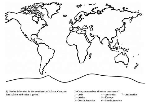 38 Free Printable Blank Continent Maps - Kitty Baby Love