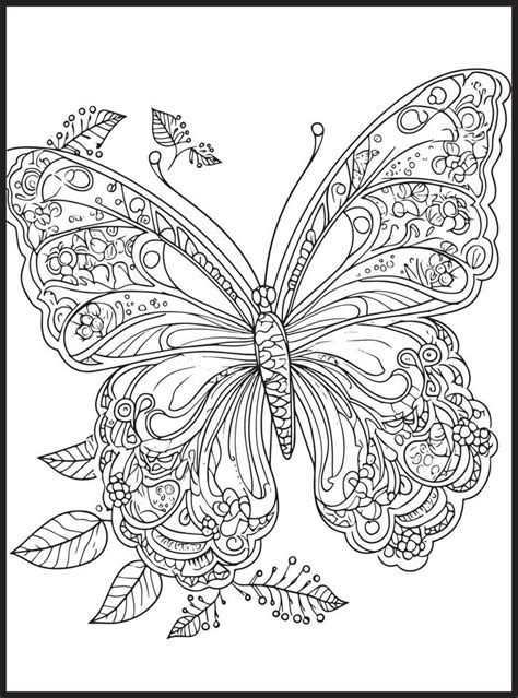 Butterfly Coloring Pages for Adults 23134360 Vector Art at Vecteezy