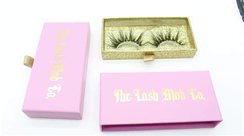 Pink Cute Custom Luxury Empty Glitter False Eyelash Packaging Box Mm