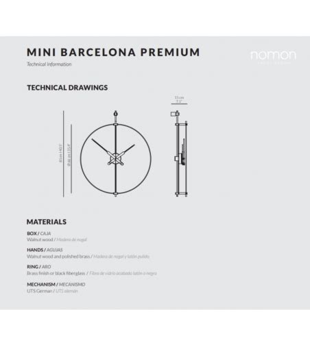 Horloge Murale Mini Barcelona Premium Black Nomon