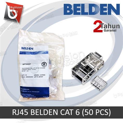 Jual Rj Belden Cat Pcs Konektor Utp Kabel Lan Cat Connector