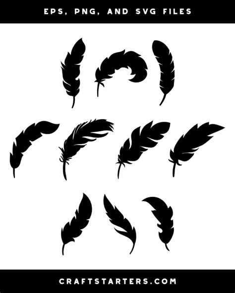 Curved Feather Silhouette Clip Art