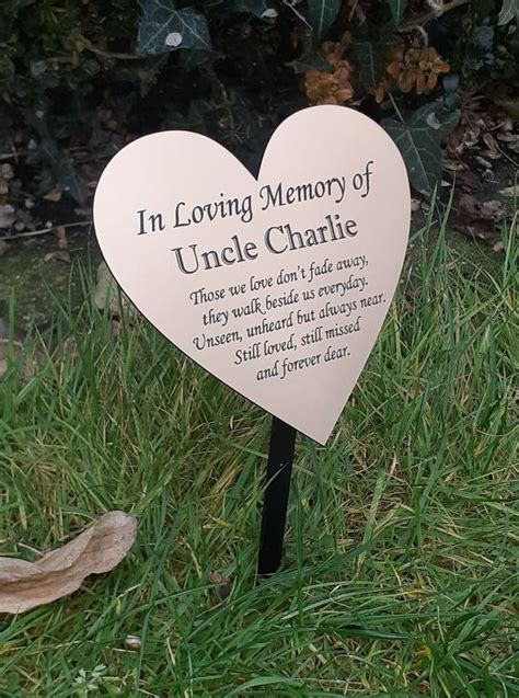 Memorial Grave Plaque Temporary Grave Marker Heart Grave Remembrance