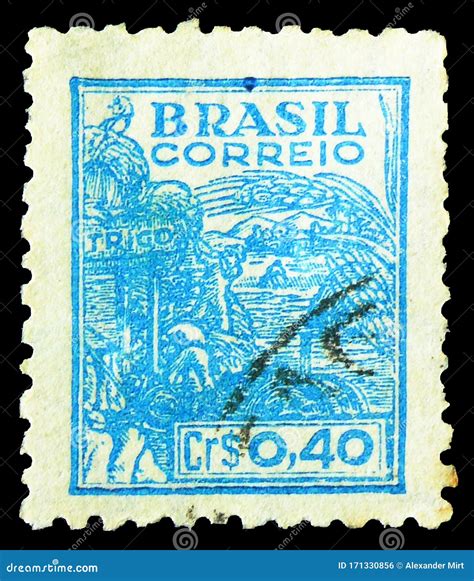 Postage Stamp Printed In Brazil Shows Agriculture Definitives