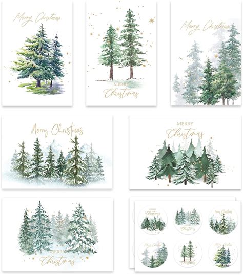 Amazon Jarthenaamcs Pack Christmas Greeting Cards Watercolor