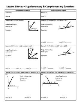 7th Grade Angle Relationships Notes Packet For Binders By School