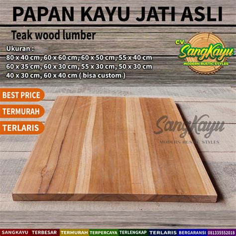 Jual Papan Kayu Jati Asli X Papan Ambalan Wooden Board Bahan Daun