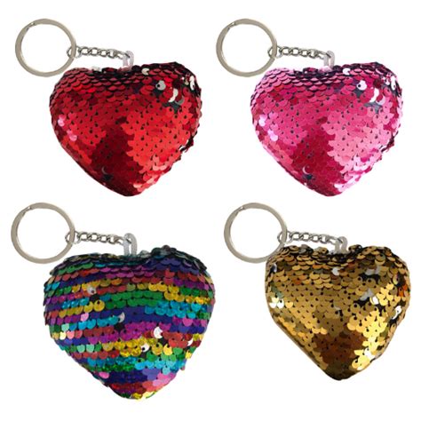 Porte clés Cœurs Sequin H 7 cm x12 Mondo Déco