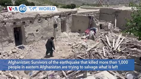 Voa60 World Survivors Of The Afghanistan Earthquake Try To Salvage