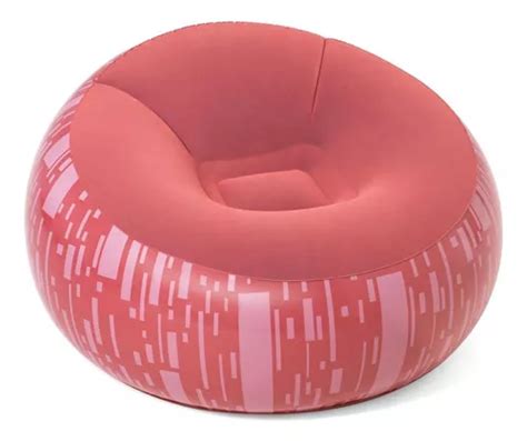 Sillon Puff Inflable Sofa Individual Colchon Bestway Color Rojo