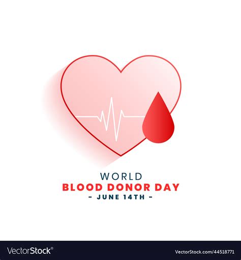 World Blood Donor Day With Heart And Drop Of Blood