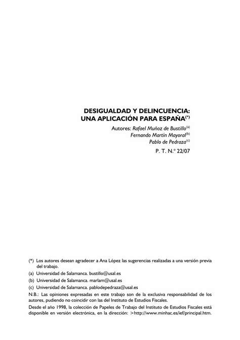 Pdf Desigualdad Y Delincuencia Una Aplicaci N Para Variables