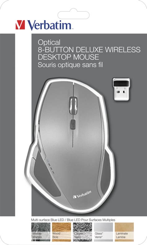 Verbatim 8 Button Wireless Blue Led Mouse Optical Desktop Mouse