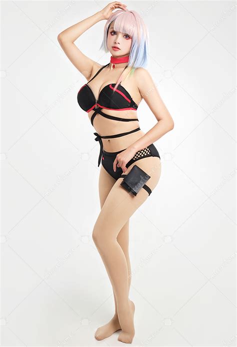 Cyberpunk Lucy Derivative Sexy Swimsuits Lace Up Swimwear Top And Bottoms Bikini Sets Top