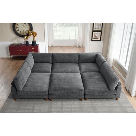 Willa Arlo Interiors Espinosa 6 - Piece Corduroy Sectional & Reviews - Wayfair Canada