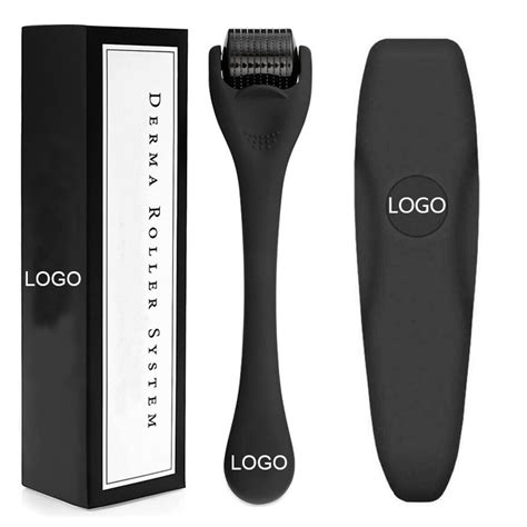 Matte Black Derma Roller 0 5mm For Face Beard Hair Growth Titanium