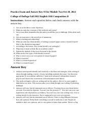 1102 Fall 2022 Practice Exam 3 Docx Practice Exam And Answer Key 3