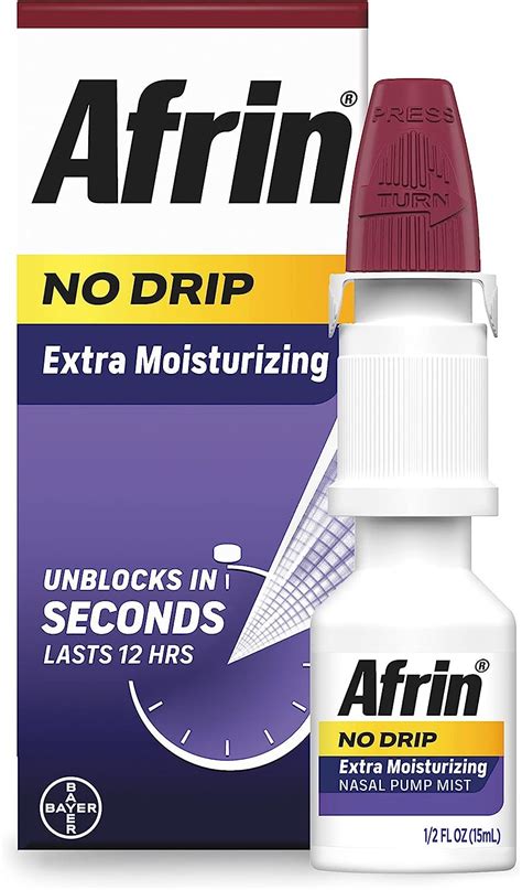 Afrin No Drip Extra Moisturizing Pump Nasal Mist Twin Pack Nasal