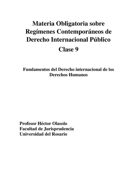 Clase 9 DIPublico Resumen Fundamentos Del Derecho Internacional De Los