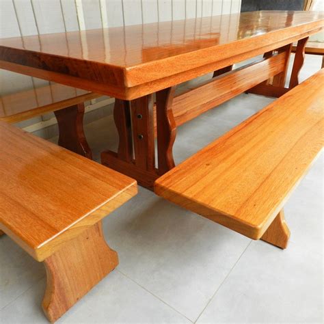 Mesa Rustica Madeira Angelim 3 0mtsx90cmx6cm 4 Bancos Elo7