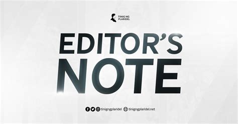 Tinig Ng Plaridel On Twitter Editors Note Due To Health Related