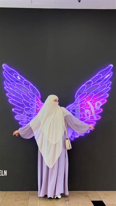 Hijabi Angel 💜🪽🧕 Purple Hijab Hijab Aesthetic Muslimah Aesthetic