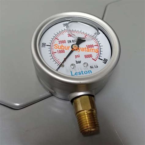 Promo Pressure Gauge Manometer Stainless 4 Inchi 400 Bar 6000 Psi