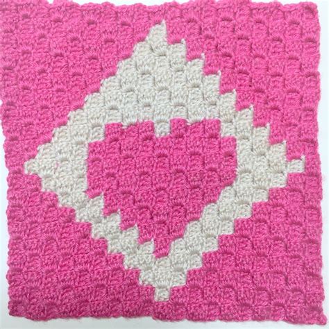 Heart Blanket C2c Crochet Pattern C2c Blanket Living Coral Etsy