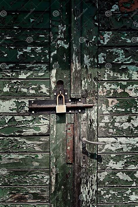 Old Factory Entrance With Green Doors Stock Photo Image Of Grungy