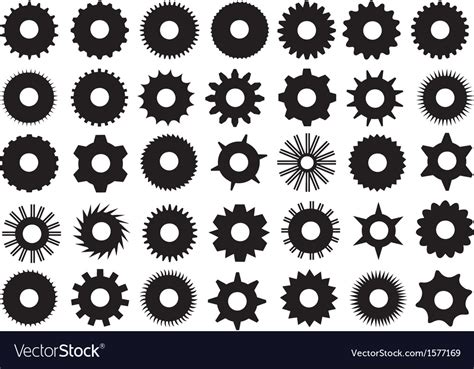 Different Gear Shapes Royalty Free Vector Image