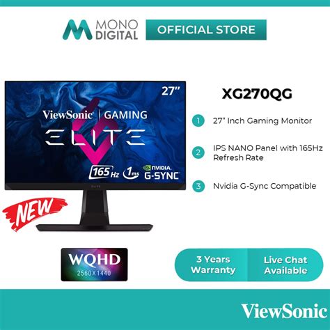 Viewsonic XG270 XG270QG RGB 27 Inch Gaming Monitor With Full HD 2K