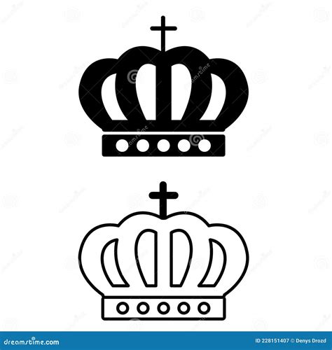 Crown Vector Icon King Illustration Sign Queen Symbol Monarchy Mark