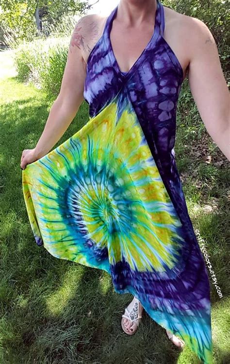 Tie Dye Dress Boho Dress Tie Dye Halter Dress Tie Dye Dress Boho Tie