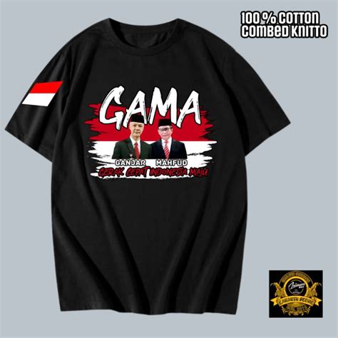 Jual Baju Kaos Ganjar Pranowo Mahfud Md Gama Premium Quality