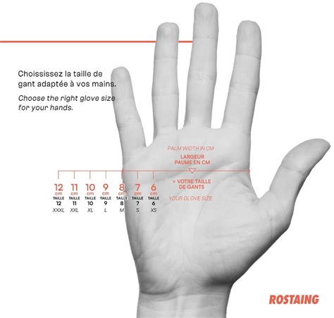 Guide des tailles Trouvez la vôtre Gants pour Professionnels