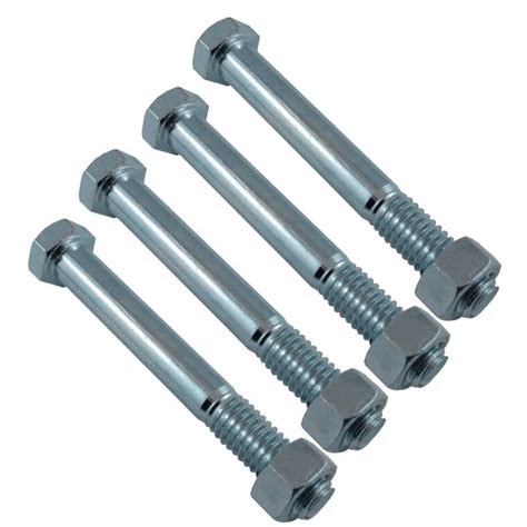 Home Pak 4 Pack 5 16 X 2 1 2 2 Zinc Plated Hex Bolts With Nut