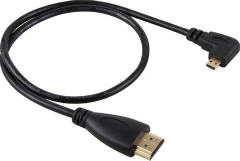 50 Cm 4K HDMI Mannelijk Naar Micro HDMI Linkshandig Mannetje Vergulde