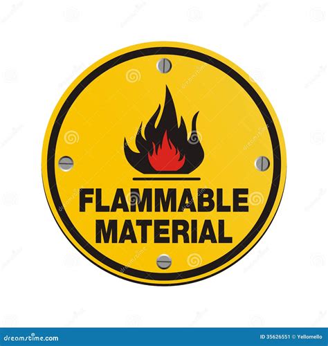 Round Sign Flammable Material Stock Illustration Illustration Of