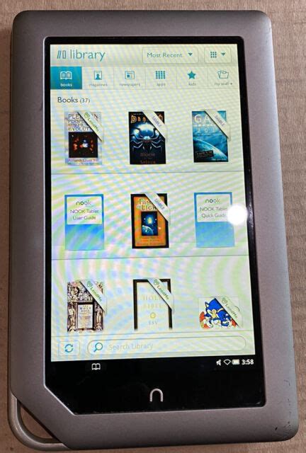 Barnes And Noble Nook Tablet Bntv250 16gb Wi Fi 7in Silver For Sale Online Ebay