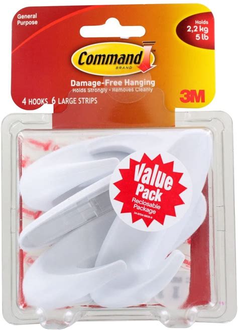 M Command Large Plastic Hook Pk Ebay