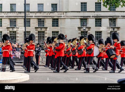 A Military Band Scots Guards Takes Part In The Queen Elizabeth Ii Funeral Procession