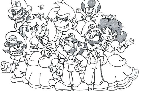 Super Mario Characters Coloring Pages at GetColorings.com | Free ...