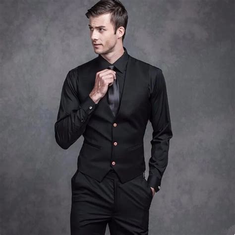 Trajes De Novio Con Cuello Mandarín Negro Para Hombretrajes De Boda