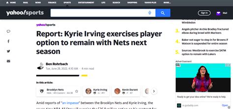 Report Kyrie Irving Exercises Player Option To Remain With Nets Next