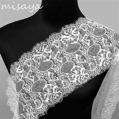 Misaya Yards Lot Eyelashes Lace Trim Flower Black White High Quality