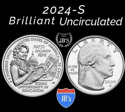 2024 S Patsy Takemoto Mink Quarter BRILLIANT UNCIRCULATED JB S Coins