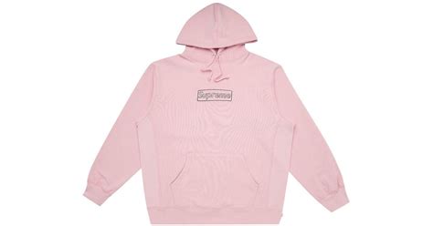 Supreme Cotton Kaws Chalk Logo Hoodie in Pink for Men | Lyst