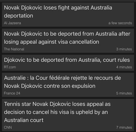 Novak Djokovic Loses Fight Against Australia Deportation Al Jazeera A