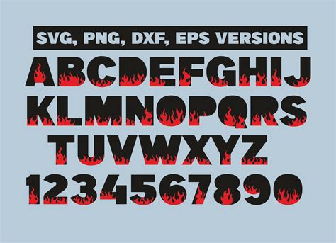 Flame Font Fire Font Svg Flame Alphabet Flame Svg Fire Etsy